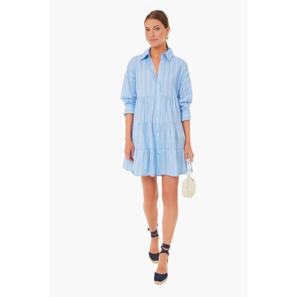 Tuckernuck Pomander Place Shades of Blue Stripe Cara Dress - Picture 2 of 9